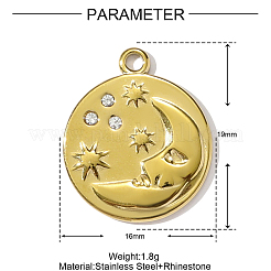 304 Stainless Steel Rhinestone Pendants&nbsp;STAS-OY002-05G