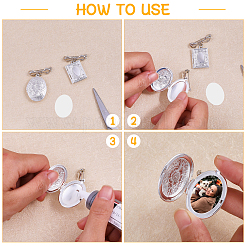 2Pcs 2 Styles Brass Locket Pendants Brooches&nbsp;JEWB-CA00003