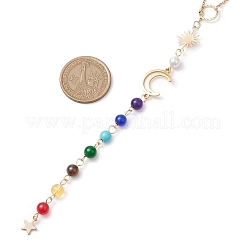 Chakra Natural Malaysia Jade & Tiger Eye & Synthetic Citrine & Synthetic Turquoise Pendant Necklaces&nbsp;NJEW-JN05046