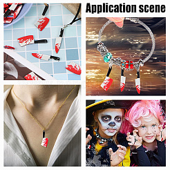 50Pcs 2 Styles Halloween Theme Plastic Pendants&nbsp;KY-AR0001-20