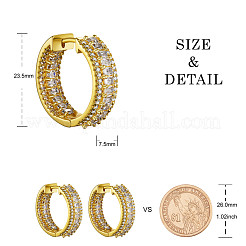 Brass Micro Pave Grade AAA Cubic Zirconia Huggie Hoop Earrings&nbsp;JE019A-X