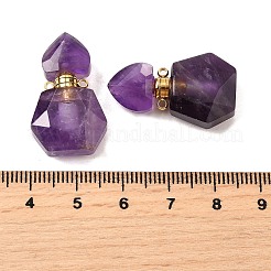 Natural Amethyst Perfume Bottle Pendants&nbsp;G-L623-12G-03