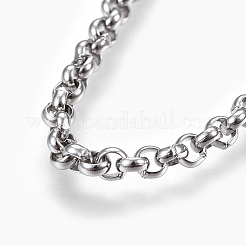 Non-Tarnish 304 Stainless Steel Rolo Chain Necklaces&nbsp;NJEW-F242-12P-A
