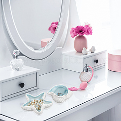 2Pcs 2 Style Ocean-themed Ceramic Jewelry Plate&nbsp;AJEW-NB0005-67