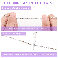 Teardrop Glass Ceiling Fan Pull Chain Extenders&nbsp;AJEW-BC00010