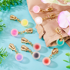 9Pcs 9 Colors Round Alloy & Resin Zipper Sliders&nbsp;HJEW-TAC0077