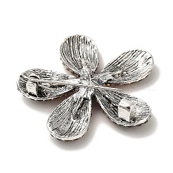 5-Petal Flower Alloy Rhinestone Brooches for Backpack Clothes&nbsp;JEWB-S028-02B