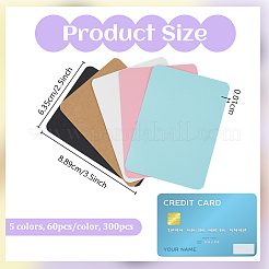 300Pcs 5 Colors DIY Paper Blank Card&nbsp;DIY-OC0015-94B