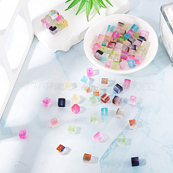 100Pcs 10 Colors Frosted Glass Beads with Golden Glitter Powder&nbsp;DGLA-TA0001-33