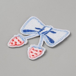 Bowknot Self Adhesive Computerized Embroidery Cloth Iron on/Sew on Patches&nbsp;DIY-WH0723-040C