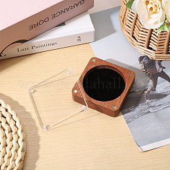 Wooden Jewelry Badge Packaging Boxes with Clear Acrylic Magnetic Lids&nbsp;CON-WH0086-246A