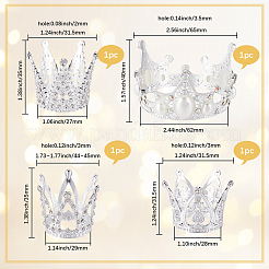4Pcs 4 Styles Alloy Rhinestones Crown Cake Decoration&nbsp;DIY-SP0003-26S