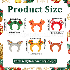 12Pcs 6 Styles Silicone Focal Beads&nbsp;SIL-SC0002-92
