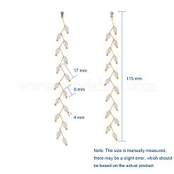 Electroplate Glass Beads Dangle Stud Earrings&nbsp;EJEW-JE03820-02