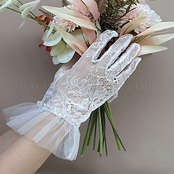 1 Pair Polyester Lace Bridal Short Gloves&nbsp;AJEW-LP0003-33A