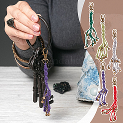 5Pcs 5 Colors Brass Bell Charm with Jute Cord Pendant Decoration&nbsp;HJEW-OC00356