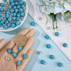 DIY Round Polymer Clay Rhinestone & Rhinestone Rondelle Spacer Beads Jewelry Making Findings Kits&nbsp;DIY-SC0027-50C