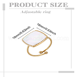 1Pc Square Stainless Steel Cuff Ring&nbsp;RJEW-LP0002-27
