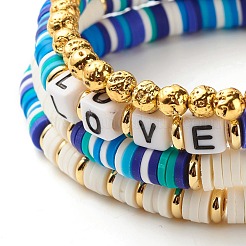 Polymer Clay Heishi Beads Bracelets Set&nbsp;BJEW-JB07242-02