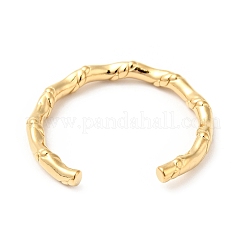 Ion Plating(IP) 304 Stainless Steel Bamboo Shape Open Cuff Ring for Men Women&nbsp;RJEW-I085-07G