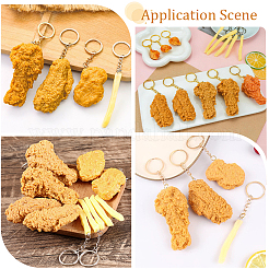 4Pcs Food Theme PVC Pendant Keychains&nbsp;KEYC-SC0002-20A