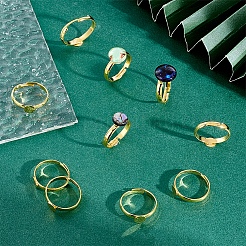 40Pcs Brass Pad Ring Base&nbsp;KK-PH0011-83