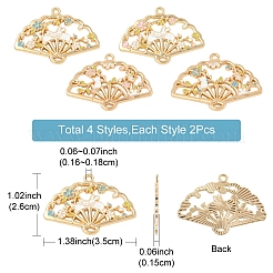 8Pcs 4 Styles Rack Plating Alloy Enamel Pendants&nbsp;ENAM-FS0004-74