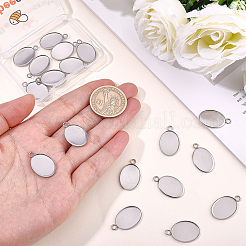 20Pcs 304 Stainless Steel Pendant Cabochon Settings&nbsp;STAS-BBC0010-66