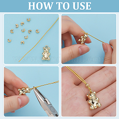 160Pcs 2 Styles Brass Crimp Bead Covers&nbsp;KK-ME0002-45
