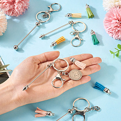 DIY Alloy & Aluminum Alloy Bar Beadable Keychain Making Kits&nbsp;DIY-TA0012-43P