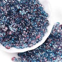 Spray Painted Transparent Glass Seed Beads&nbsp;SEED-T007-05F