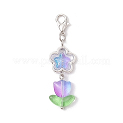 6Pcs 6 Colors Tulip Star Glass Pendant Decorations&nbsp;HJEW-JM02847