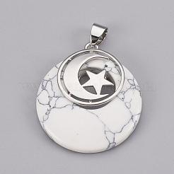 Synthetic Howlite Pendants&nbsp;KK-F751-F19-1