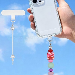 10Pcs Iron Beadable Keychain Bar with 10Pcs TPU Mobile Phone Lanyard Patch&nbsp;AJEW-YW0002-12-1