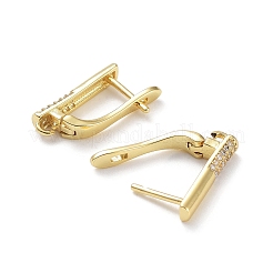 Rack Plating Brass with Cubic Zirconia Hoop Earring Findings&nbsp;KK-Z036-09G