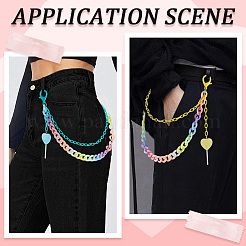 2Pcs 2 Colors Acrylic Two Layers Chain Belts&nbsp;AJEW-GF0011-19B