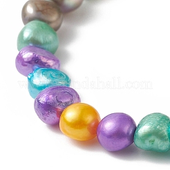 Dyed Natural Pearl Beaded Stretch Bracelet for Women&nbsp;BJEW-JB09189-02