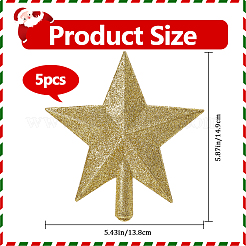 Star Plastic Christmas Tree Topper Ornaments&nbsp;AJEW-WH20004-17C
