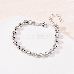 Brass Ball Link Chain Bracelets for Women&nbsp;BJEW-H640-02A-P