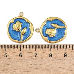 304 Stainless Steel with Enamel Pendants&nbsp;STAS-Z166-18G-02