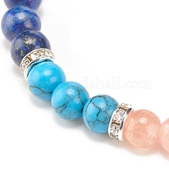 Natural & Synthetic Mixed Gemstone Round Beaded Stretch Bracelet for Women &nbsp;BJEW-JB08336