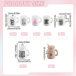 20Pcs 7 Styles Straw Cup with Word Food Grade Eco-Friendly Silicone Focal Beads&nbsp;SIL-SC0002-17