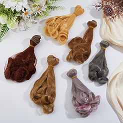 6Pcs 6 Colors High Temperature Fiber Long Pear Perm Hairstyle Doll Wig Hair&nbsp;DOLL-DC0001-06A