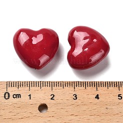 Heart Brass Enamel Beads&nbsp;KK-M324-08A-G02