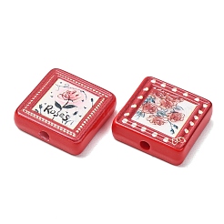 Baking Paint Printed Acrylic Beads&nbsp;AC-CBA46F7-01