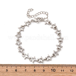 Brass Micro Pave Clear Cubic Zirconia Link Bracelets for Women&nbsp;BJEW-D342-01P