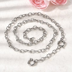 6MM 201 Stainless Steel Textured Cable Chain Necklaces for Unisex&nbsp;NJEW-K302-06P