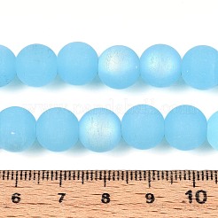 Frosted Imitation Jade Glass Beads Strands&nbsp;GLAA-T032-J10mm-MBB04