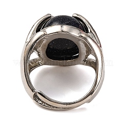 Oval Synthetic Blue Goldstone Finger Ring&nbsp;G-Q184-06H-P