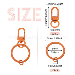10Pcs Zinc Alloy Baking Paint Swivel Snap Hooks Clasps&nbsp;FIND-TADJ0001-27B